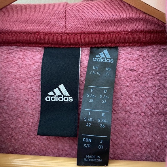 Women’s Adidas Pink Post Game Fleece Pullover Hoodie Sweatshirt Size Small - Picture 4 of 5